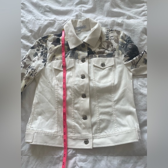 Donna Degnan White Floral Print Jacket & Pants Set Women’s Size 4 Cotton Blend - Picture 5 of 14